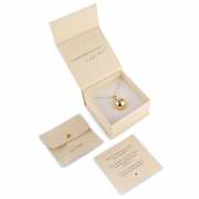 Tehotenský šperk bola Glow hladká zlatá s bielym kamienkom + retiazka Moniel