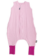 Letný spací vak s nožičkami ružový mušelín