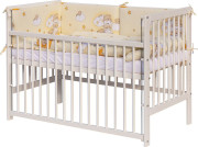 Detská postieľka s kompletnou výbavou 120 x 60 cm, mráčik béžová Scarlett