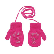 Pletené zimné rukavice so šnúrkou sobík 9 - 12 mesiacov