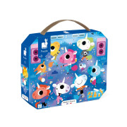 Puzzle v kufríku Jednorožec na koncerte 24 ks Janod