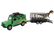 Land Rover kov na spätný chod s prívesom a dinosaurom Kids Globe Traffic
