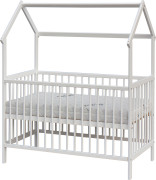 Detská postieľka domček Rika s vyberacími priečkami borovica biela 120 x 60 cm Scarlett