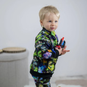 Mikina na zips Hraví dinosaury - čierna Esito