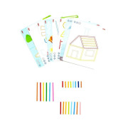 Drevená hračka priraďovania farebných tyčiniek s predlohami Stabix Haba