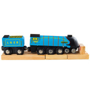 Drevená replika lokomotívy Mallard + 3 koľaje Bigjigs Rail