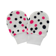 Rukavice bavlna potlač bodka ružová Esito