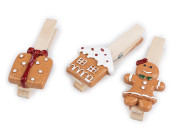 Veľké vianočné štipce - perníčky sada 3 ks