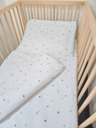 Mušelínové obliečky do detskej postieľky 90x130 cm + 45x60 cm Prem Hnedá srdiečka