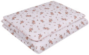 Detské obliečky do postieľky 100 x 135 cm bavlnený satén Ružové kvety Infantilo