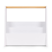 Detský Montessori biely regál na knihy, knihovnička a organizér, 3 police