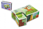 Kocky kubus Lesné zvieratká drevo 6 ks