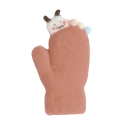 Detské zimné huňaté palčiaky s lamou a brmbolcami 2 - 3 roky