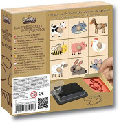 Drevené pečiatky s držiakom Farma 9 ks