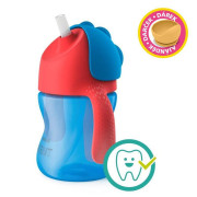 Hrnček s ohybnou slamkou 200 ml chlapec+darček PETITE&MARS Miska 6m+ Philips Avent