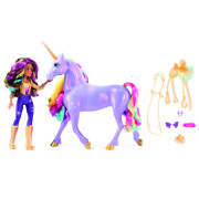 Unicorn academy svetelný jednorožec Wildstar 28 cm s bábikou Sophiou 24 cm