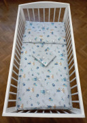 2-dielne bavlnené obliečky 135 x 100 cm ZAJAC MODRÝ