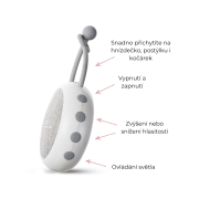 Nastaviteľná hrazdička s hračkami a bielym šumom 2 v 1 Sleepee