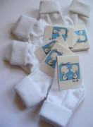 Dojčenské ponožky biele 0 - 6 m bavlna Diba