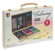 Maliarsky kufrík drevený 86 ks