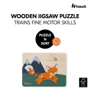 Hauck drevené Puzzle s úchytmi Puzzle N Sort Fox