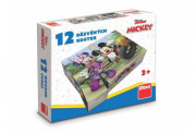 Kocky kubus Mickey a Minnie Disney drevo 12 ks