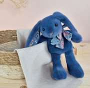 Doudou Histoire d´Ours Plyšový kamarát modrý zajačik 25 cm