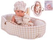 Bábätko tvrdé telo s nosítkom pre bábätká a zajačikom 33 cm