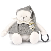 Darčeková sada Plyšový ľadový medvedík s krúžkom 30 cm sivý Doudou