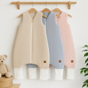Mušelínový spací vak so zahŕňacími nohavičkami - béžový Baby Nellys