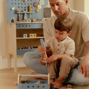 Box s náradím drevený Blue Little Dutch