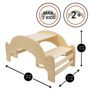 Piknikový stôl a hojdačka 2v1 - prírodný