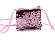 Dievčenská kabelka / puzdro na krk s flitrami 11x10 cm
