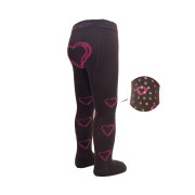 Pančucháče s protišmykom 3x ABS veľ. 92/98 hnedé srdce Be Snazzy