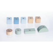 Autožeriav s magnetom - drevená skladačka 14 dielov Cubika