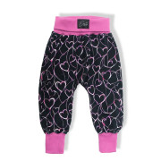 Detské tepláky s vysokým pásom Grafitové srdce - tmavo modrá Esito