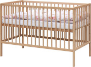 Detská postieľka s kompletnou výbavou 120 x 60 cm prírodná Víla ružová Scarlett