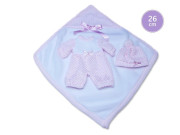 Obleček pre bábiku bábätko New Born veľkosti 26 cm Llorens 2dielny ružovo-biely