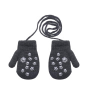 Zimné palcové zapletené rukavičky so šnúrkou labky 9 - 12 mesiacov
