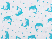 Letný bio spací vak s nohavicami delfínmi aqua Kaarsgaren