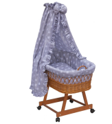 Prútený košík na bábätko s nebesami Scarlett Hviezdička - šedá
