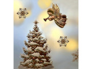 Vianočné samolepky plastické 3D na okná a dvere