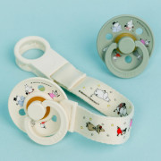 Darčekový set Moomin klip + cumlíky 6-18 m Ivory/Sage Bibs