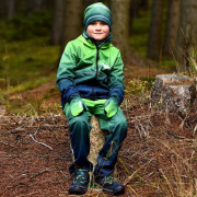 Fleecová čiapka detská Mozaika zelená Wamu