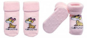 Dojčenské froté ponožky s ABS Giraffe, Baby Nellys, ružové
