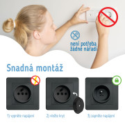 Ochranné kryty na elektrické zásuvky set 12 ks + 2x kľúče Sipo