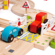 Drevená vláčikodráha s vidieckou cestou 80 dielov Bigjigs Rail