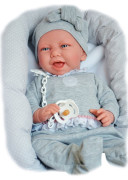 CARLA 33228 Antonio Juan - realistická bábika bábätko s látkovým telom - 42 cm