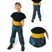 Rastúce softshellové nohavice Galaxie modré Esito