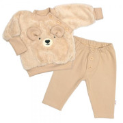 Rastúca chlpáčková mikina a nohavice Medvedík béžová 2dielna sada Baby Nellys